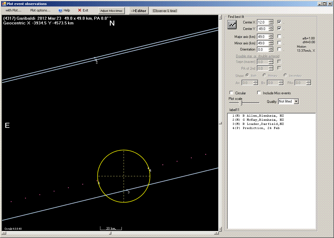 Garibaldi occultation - 2012 March 23