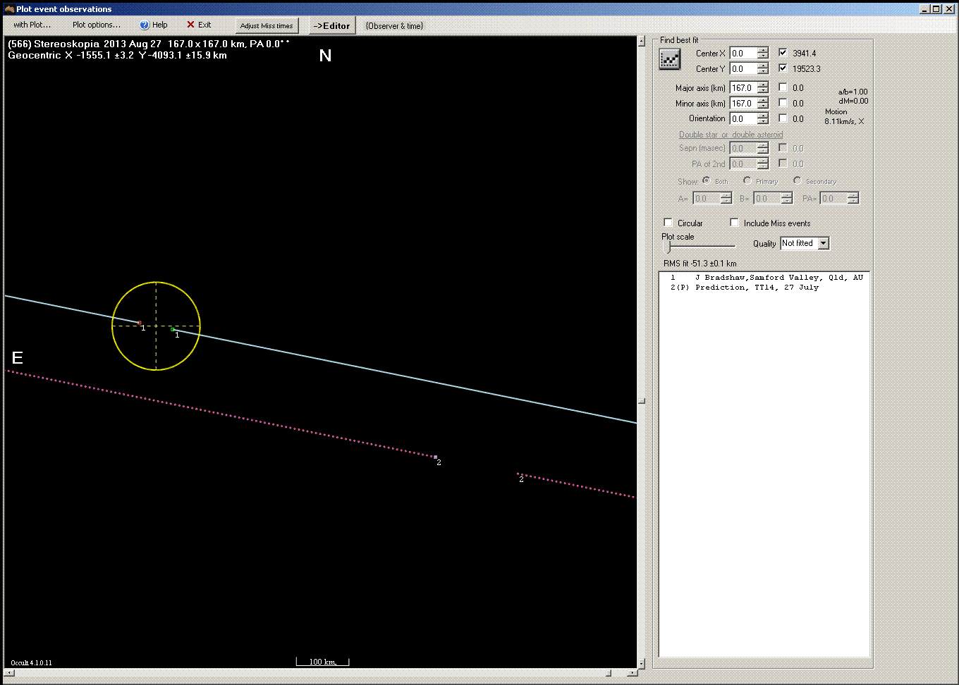 Stereoskopia occultation - 2013 August 27