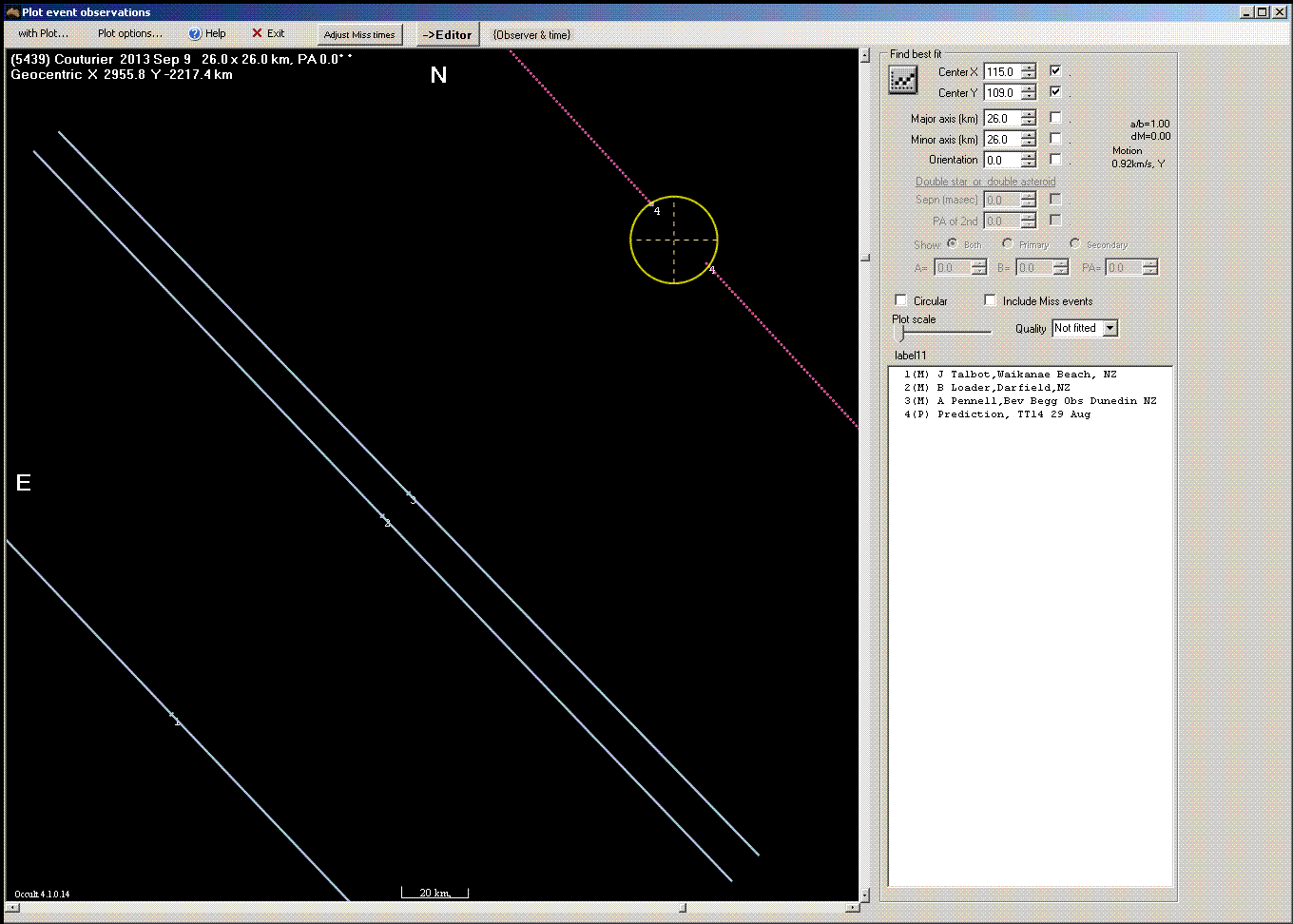 Couturier occultation - 2013 September 09