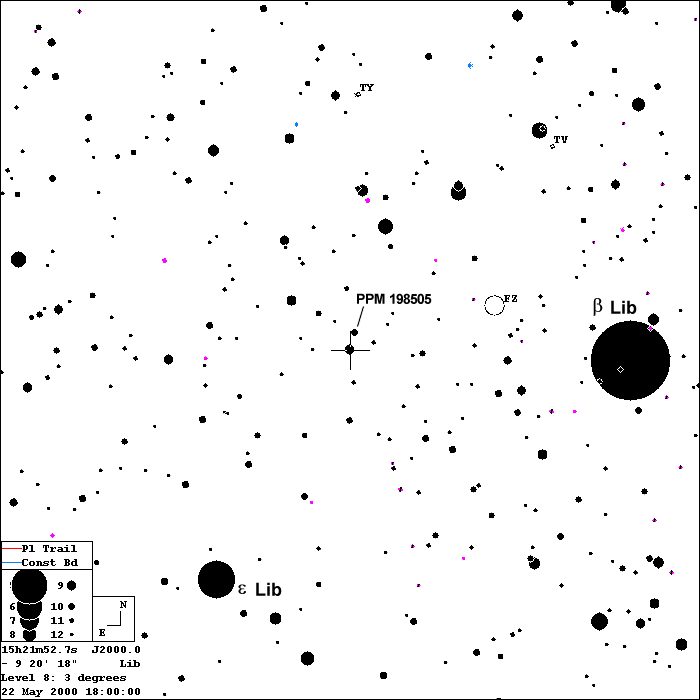 Astraea Detailed Finder Chart