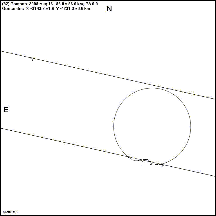 Pomona occultation - 2008 August 16