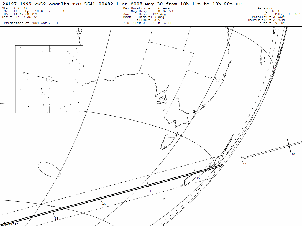 1999 VZ52 Update Map