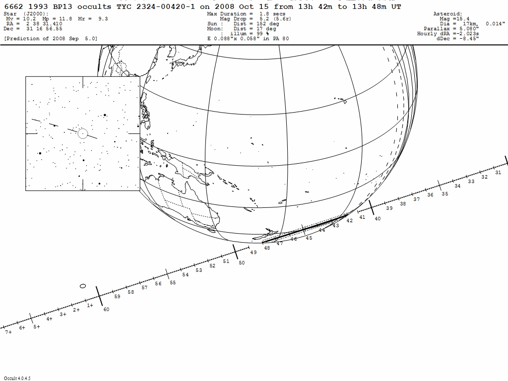 1993 BP13 Update Map