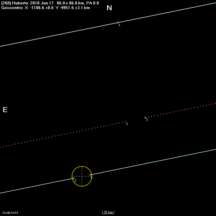 Huberta occultation - 2010 January 17