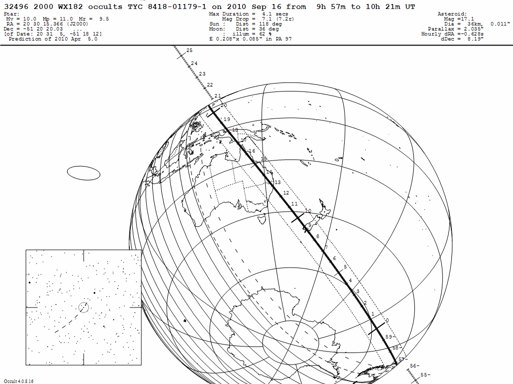 2000WX182 Update Map